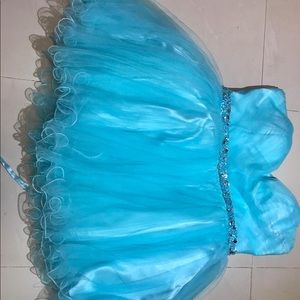 Blue polyester cocktail dress
